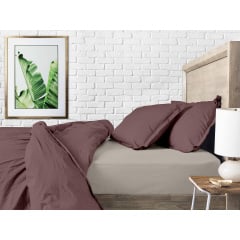 Полуторная постель с простыней на резинке Mousse CS3 COSAS Шоколад 160х220 см Гуляйполе