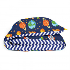 Детский пододеяльник COSAS SPACE Ранфорс 110х140 см Синий Одесса