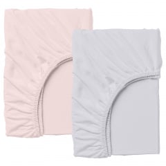 Набір простирадла на резинці COSAS GREY / PUDRA Ранфорс 160х200х20 см 2 шт Рожевий/Сірий Гуляйполе