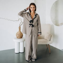 Пижама женская COSAS Betty M Бежево-черный Киев