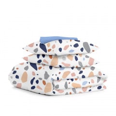 Полуторна постіль з простирадлом на гумці GEMSTONES CS6 Cosas бежевий 160х220 см Єланець