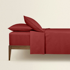 Двоспальна постільна білизна сатин BURGUNDY Cosas Червоний 180х220 см Єланець