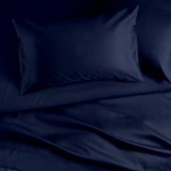 Подростковая постель сатин с простыней на резинке BLUE Cosas Синий 160х220 см Киев