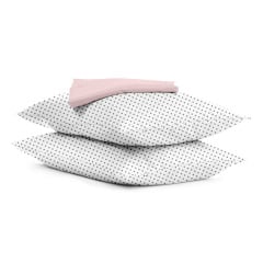 Набор наволочки и простыни COSAS GREY DOTS & SAKURA Ранфорс 160х200 см Серый Дзензелевка