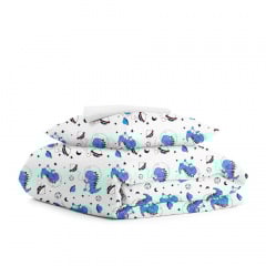 Подростковая постель с простыней на резинке SPACE DINO COSAS Голубой 155х215 см Вышгород