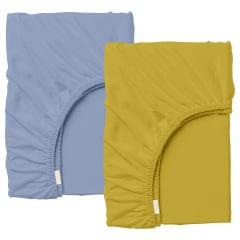 Набір простирадло на резинці 180х200 см 2 шт SUMMER Cosas Блакитно-зелений Василівка