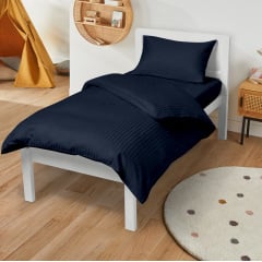Подростковая постель сатин с простыней на резинке NAVY CS1 Cosas Синий 160х220 см Киев
