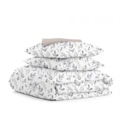 Сімейний комплект постільної білизни STEPPE FLOWERS COSAS сірий 2х160х220 см Київ