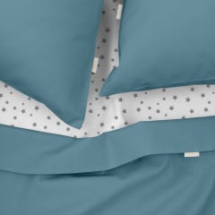 Евро постельное белье Azure CS6 COSAS бирюзовый 200х220 см Ахтырка