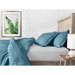 Євро постільна білизна Azure COSAS бірюзовий 200х220 см Братське