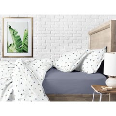 Сімейна постіль з простирадлом на гумці Delta CS6 COSAS Білий 2х160х220 см Фастів