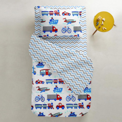 Підлітковий комплект COSAS TRANSPORT Ранфорс 155х215 см Синій Южноукраїнськ