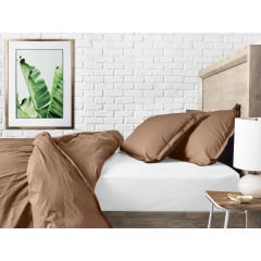 Сімейний комплект постільної білизни COSAS Rum 2х160х220 см Коричнево-білий Київ