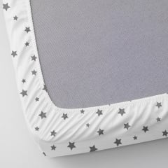 Набір простирадла на резинці COSAS ROSE DOTS / GREY STARS Ранфорс 140х200х20 см 2 шт Рожевий/Білий Братське