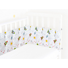 Бортики на ліжечко COSAS ROCKETS Ранфорс 30х180 см Зелений Ромни