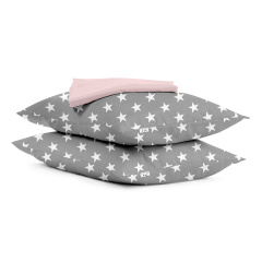 Набір наволочки і простирадло COSAS GREY STARS & SAKURA CS1 Ранфорс 160х200 см Сірий Новомосковськ