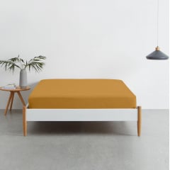 Простынь на резинке COSAS CURCUMA Ранфорс 160х200х20 см Горчичная Киев