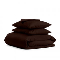 Полуторна постільна білизна сатин Chocolate CS4 COSAS Шоколад 160х220 см Виноградів