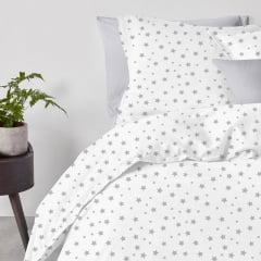 Семейный комплект постельного белья Grey Stars Cs1 COSAS Белый 2х160х220 см Фастов