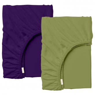 Набор Простыня на резинке 120х200 см 2 шт SAGE Cosas Фиолетово-зеленый