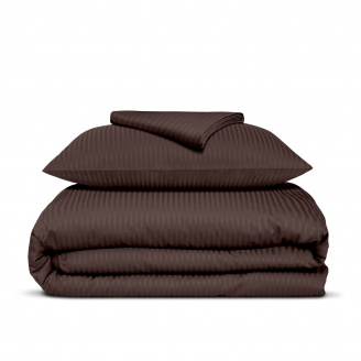 Підліткова постіль сатин з простирадлом на гумці WALNUT CS1 Cosas Шоколад 160х220 см
