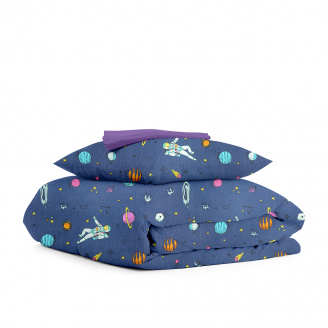 Підліткова постіль з простирадлом на гумці SPACEMAN CS4 COSAS Синій 160х220 см