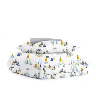 Дитяча постільна білизна у ліжечко FOREST WIGWAM CS1 COSAS Блакитний 110х140 см