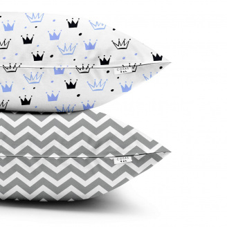 Набір наволочок COSAS CROWN 50х70 см Блакитний/сірий