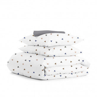 Сімейна постіль з простирадлом на гумці Delta CS3 COSAS Білий 2х160х220 см