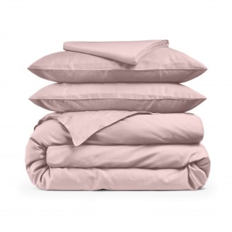 Двуспальная постель сатин с простыней на резинке BLUSH Cosas Сакура 180х220 см