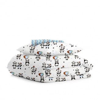 Подростковая постель с простыней на резинке PANDA COSAS Голубой 155х215 см