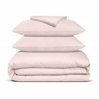 Євро постіль сатин з простирадлом на гумці PASTEL CS1 Cosas Сакура 200х220 см