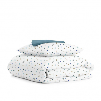 Детский комплект COSAS COLOR BLOTS Ранфорс 110х140 см Голубой/Белый