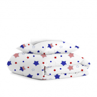 Подростковая постель с простыней на резинке Star America White COSAS Синий 160х220 см