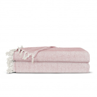 Плед бавовняний COSAS TWISTY 200х230 см CS3 Рожевий