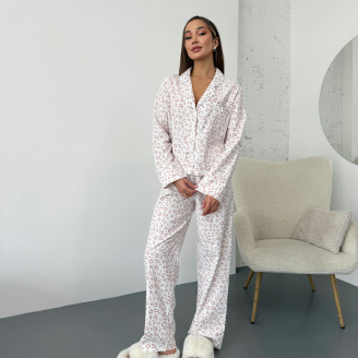 Піжама жіноча COSAS Leopard S-M Молочно-бежевий