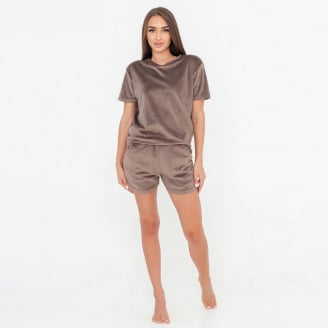 Домашній костюм жіночий COSAS AURA XL Коричневий