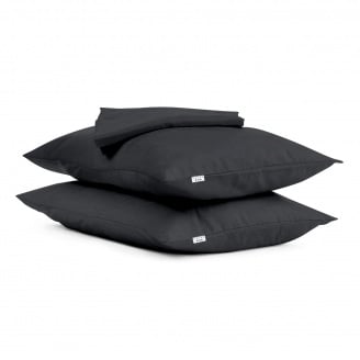 Набір наволочки і простирадло COSAS BLACK SATIN CS1 Сатин 220х240 см Чорний