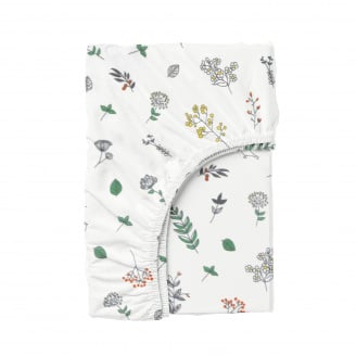 Простынь на резинке COSAS WILDFLOWERS Ранфорс 180х200х20 см Белый