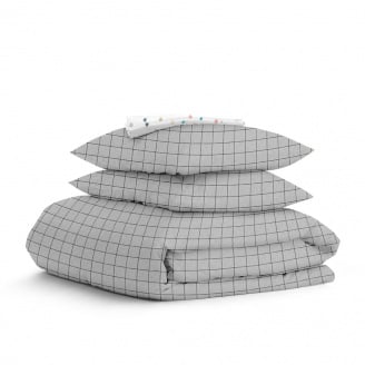 Сімейний комплект постільної білизни GREY GEOMETRY CS6 COSAS сірий 2х160х220 см