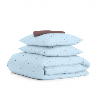 Полуторна постільна білизна Mini Dots CS14 COSAS Блакитний 160х220 см