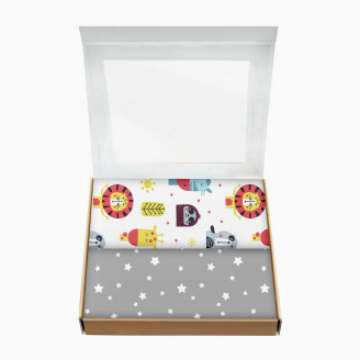 Набір пелюшок COSAS SAFARI & STARS Бязь 80х100 см 2 шт Сірий