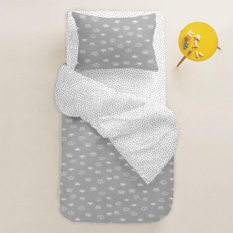 Підліткова підковдра COSAS GREY CROWN Ранфорс 155х215 см Сірий