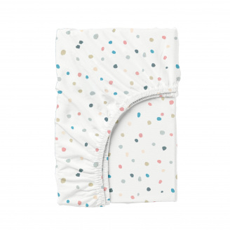 Простирадло на резинці COSAS COLOR BLOTS Ранфорс 140х200х20 см Білий