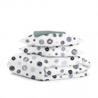 Євро постільна білизна Yarn Balls CS6 COSAS сірий 200х220 см