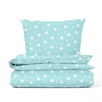 Подростковый комплект без простыни COSAS MINT STARFALL Ранфорс 155х215 см Мятный