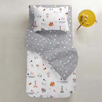 Дитяче простирадло COSAS GREY STARSFALL Ранфорс 60х120х12 см Сірий