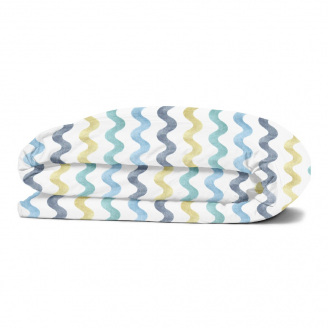 Полутораспальный пододеяльник COSAS COLOR WAVE Ранфорс 160х220 см Голубой