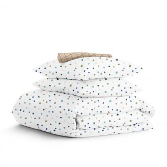 Двоспальна постільна білизна Color BLOTS CS3 COSAS Білий 180х220 см