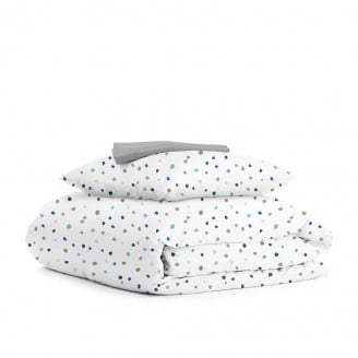 Підлітковий комплект COSAS COLOR BLOTS CS1 Ранфорс 155х215 см Сірий/Білий